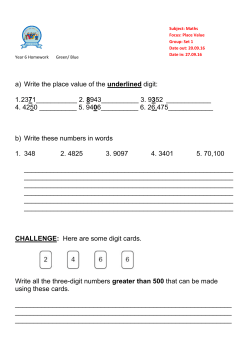 a) Write the place value of the underlined digit: 1