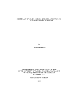 dissimulating women: jamaica kincaid`s annie john