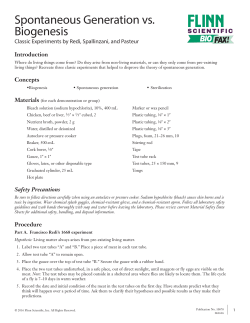 Spontaneous Generation vs. Biogenesis