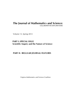 PART I: SPECIAL ISSUE Scientific Inquiry and the