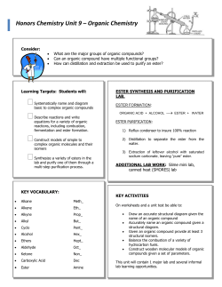 Honors Chemistry Unit 9 &ndash; Organic Chemistry