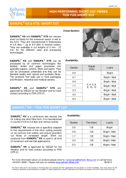 Technical Datasheet Danufil &reg; Short Cut