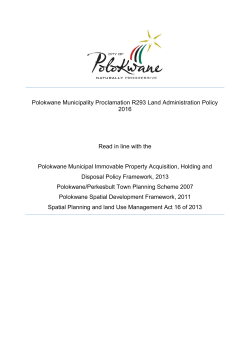 Polokwane Municipality Proclamation R293 Land Administration