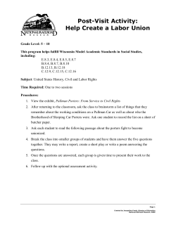Post-Visit Activity: Help Create a Labor Union
