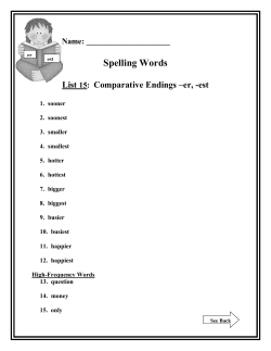 List 15 - Comparative Endings