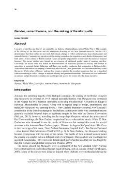 Gender, remembrance, and the sinking of the Marquette Abstract