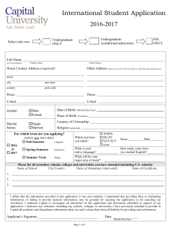 International Student Application Packet