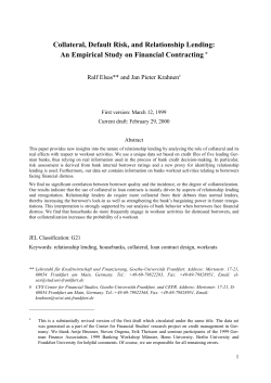 Collateral, Default Risk, and Relationship Lending