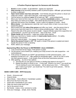 A Positive Physical Approach for Someone with Dementia