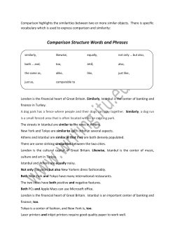 Comparison Structure Words and Phrases