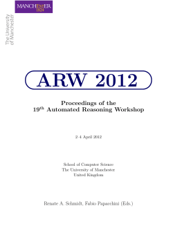 Proc. ARW 2012, Univ. Manchester - Manchester eScholar