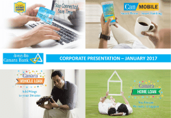 CORPORATE PRESENTATION &ndash; JANUARY 2017