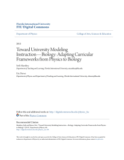 Adapting Curricular Frameworks from Physics to Biology