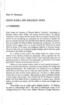 Peter F. Neumeyer FRANZ KAFKA AND JONATHAN SWIFT: A