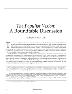 The Populist Vision: A Roundtable Discussion