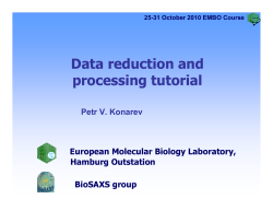 Data reduction and processing tutorial