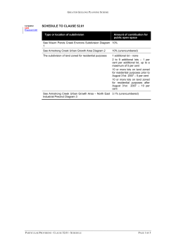 SCHEDULE TO CLAUSE 52.01