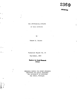 THE ATTITUDINAL EFFECTS OF MERE EXPOSURE by Robert B