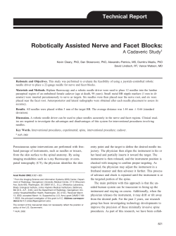 Robotically Assisted Nerve and Facet Blocks