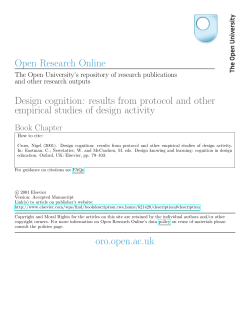Design cognition: results from protocol and other empirical studies of
