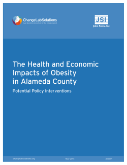 The Health and Economic Impacts of Obesity in Alameda County