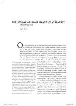 ThE SENkaku/DIaOyu ISLaND CONTROVERSy