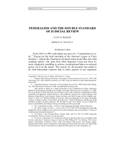 Federalism and the Double Standard of Judicial Review