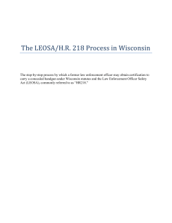 The LEOSA/HR 218 Process in Wisconsin