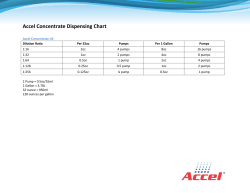 Accel Concentrate Dispensing Chart