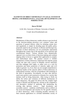 ELEMENTS OF DIRECT DEMOCRACY IN LEGAL SYSTEM OF