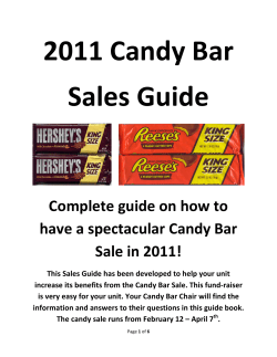 2011 Candy Bar Sales Guide