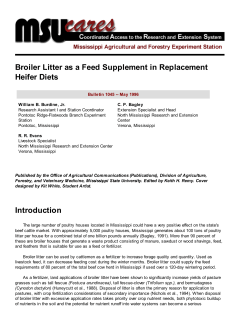 Broiler Litter as a Feed Supplement in Replacement Heifer Diets