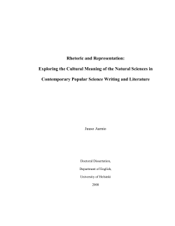 Rhetoric and Representation: Exploring the Cultural