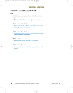 Lesson 1.4 Exercises, pages 46&ndash;54
