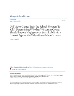 Did Video Games Train the School Shooters To Kill?: Determining