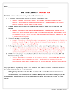 The Serial Comma &ndash; ANSWER KEY