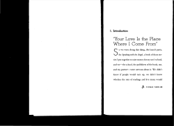 "Your Love Is the Place Where I Come From"