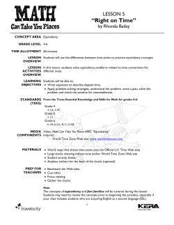 Right on Time - Math Can Take You Places