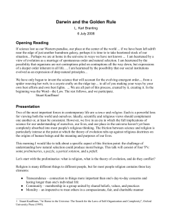 Darwin and the Golden Rule