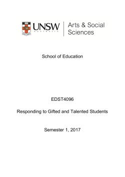 EDST4096 Responding to Gifted and Talented Students