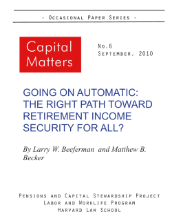 going on automatic: the right path toward retirement income security