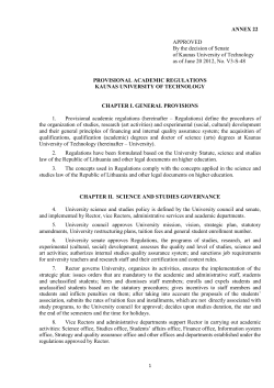 KTU Academic Regulations