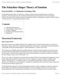 The Schachter-Singer Theory of Emotion