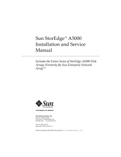 Sun StorEdge Installation and Service Manual