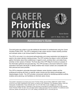 Career Priorities Profile Guide