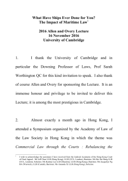 Speech by the Honourable Chief Justice Geoffrey Ma