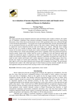 An evaluation of income disparities between male and female street