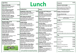 Sandwiches Sandwich of the day HSH Steak Sandwich Falafel