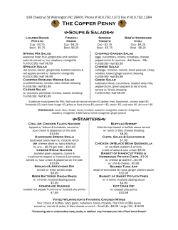 Copper Penny Menu