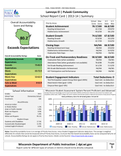 2013-2014 School Report Card - Pulaski Community School District